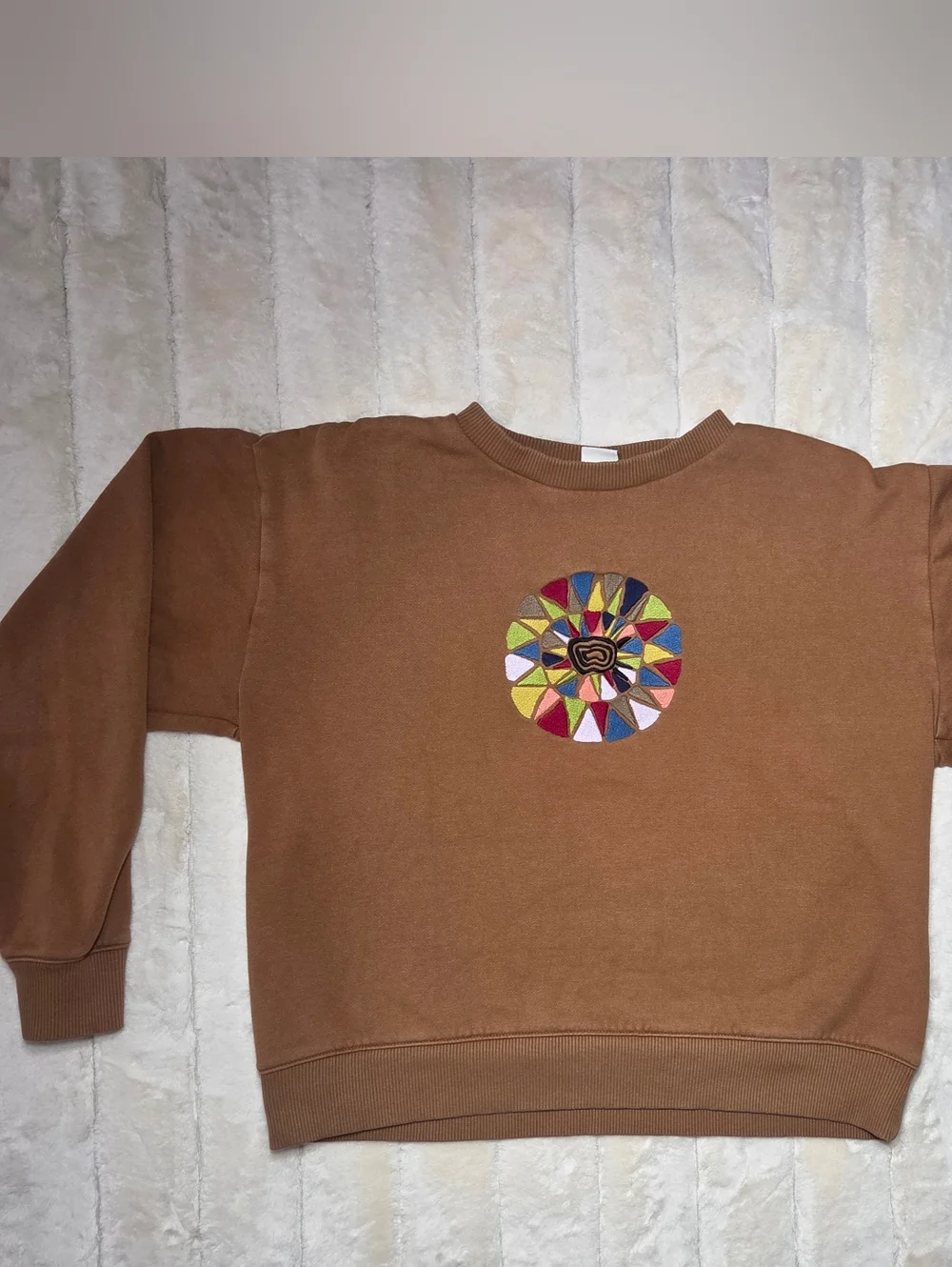 Vans Brown Crewneck with Multicolor Circular Graphic - Picture 3 of 7